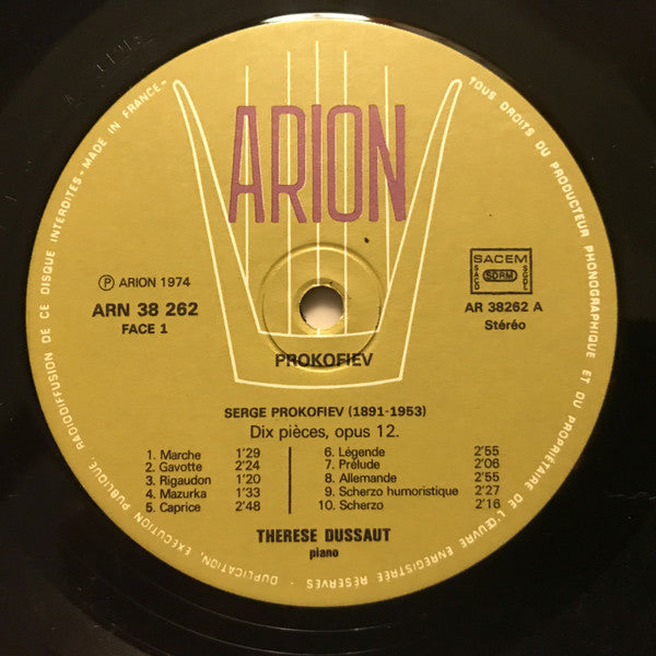 Sergei Prokofiev, Leon Mouravieff, Alexander Tcherepnin - Thérèse Dussaut : Prokofiev - Mouravieff - Tcherepnine (LP, RP)