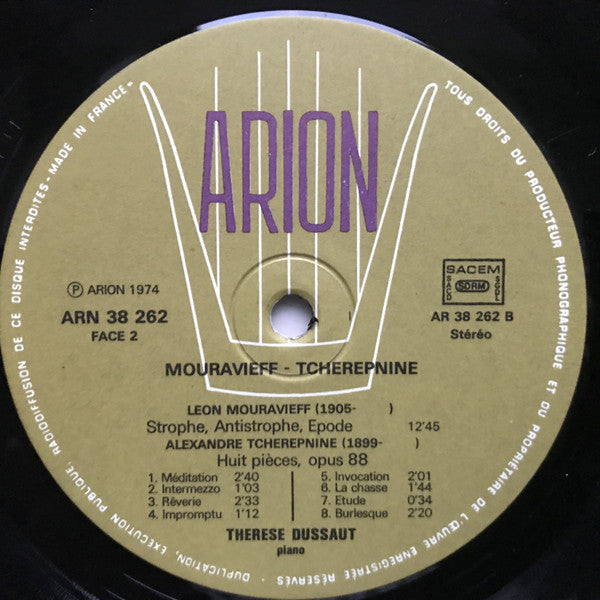 Sergei Prokofiev, Leon Mouravieff, Alexander Tcherepnin - Thérèse Dussaut : Prokofiev - Mouravieff - Tcherepnine (LP, RP)