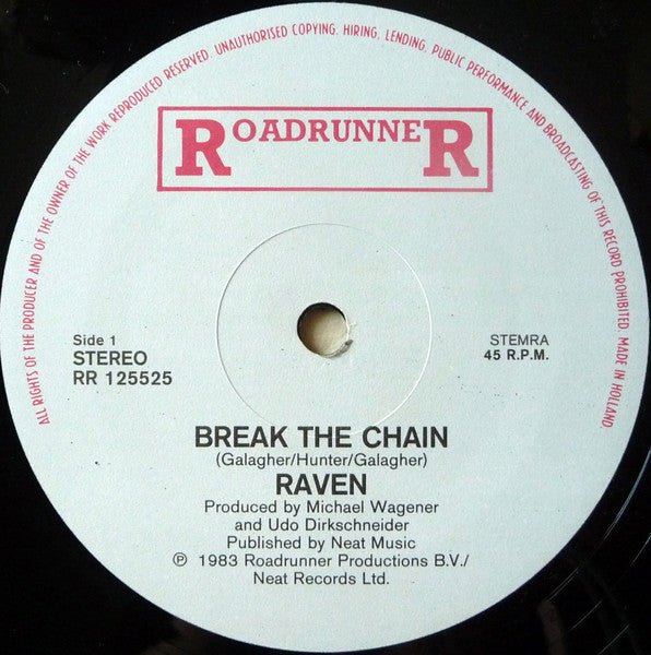 Raven (6) With Udo Dirkschneider : Break The Chain (12", Maxi)