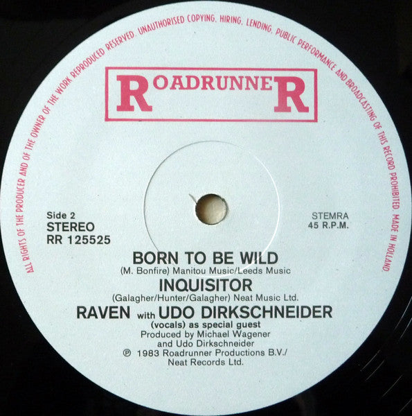 Raven (6) With Udo Dirkschneider : Break The Chain (12", Maxi)