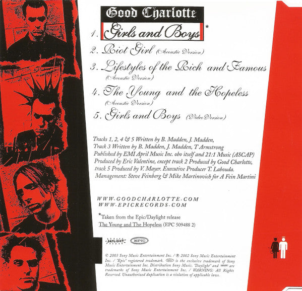 Good Charlotte : Girls And Boys (CD, Single, Enh)