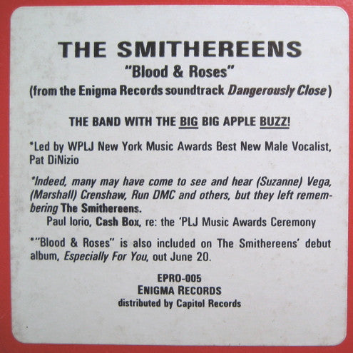 The Smithereens : Blood & Roses (12", Single, Promo)
