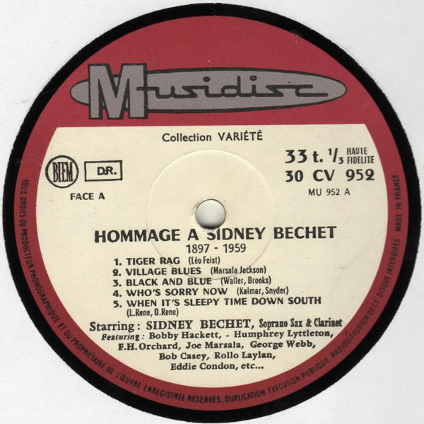 Sidney Bechet : Hommage A Sidney Bechet (LP, Comp)
