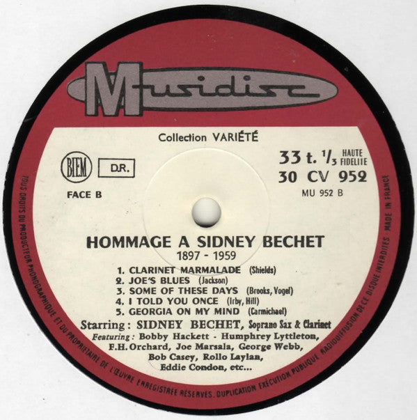 Sidney Bechet : Hommage A Sidney Bechet (LP, Comp)
