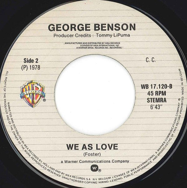 George Benson : On Broadway / We As Love (7", Single)