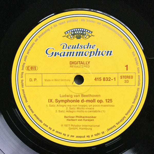 Ludwig van Beethoven, Herbert von Karajan, Berliner Philharmoniker, Anna Tomowa-Sintow, Agnes Baltsa, Peter Schreier, José van Dam, Wiener Singverein : Symphonie Nr. 9 (LP, RE, RM)