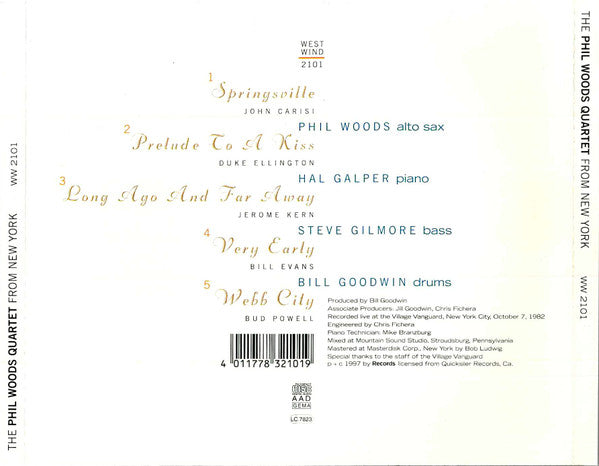 The Phil Woods Quartet : From New York (CD)