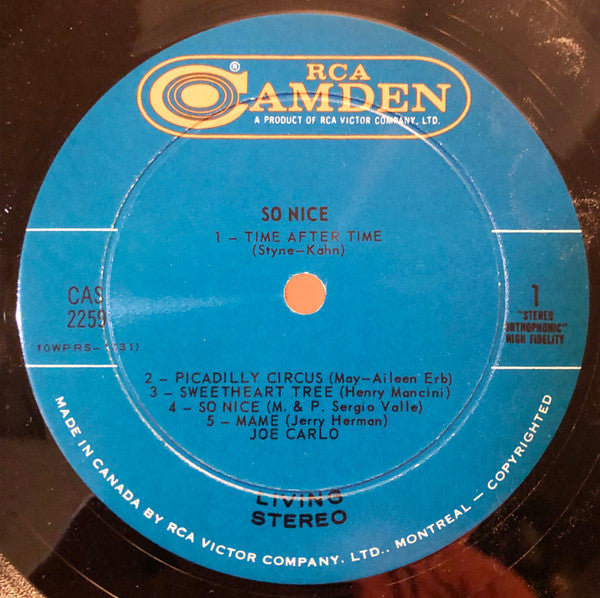 Joe Carlo (3) : So Nice (LP, Album)