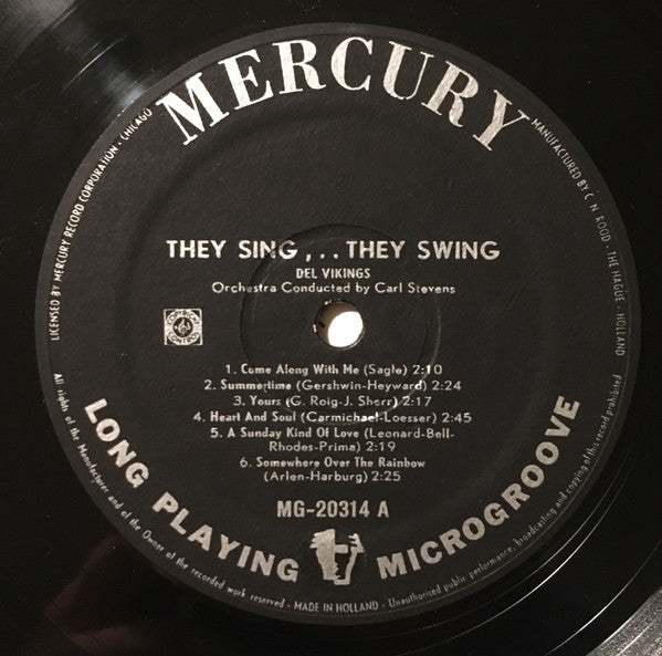 The Dell-Vikings : They Sing... They Swing (LP, Album, Mono)