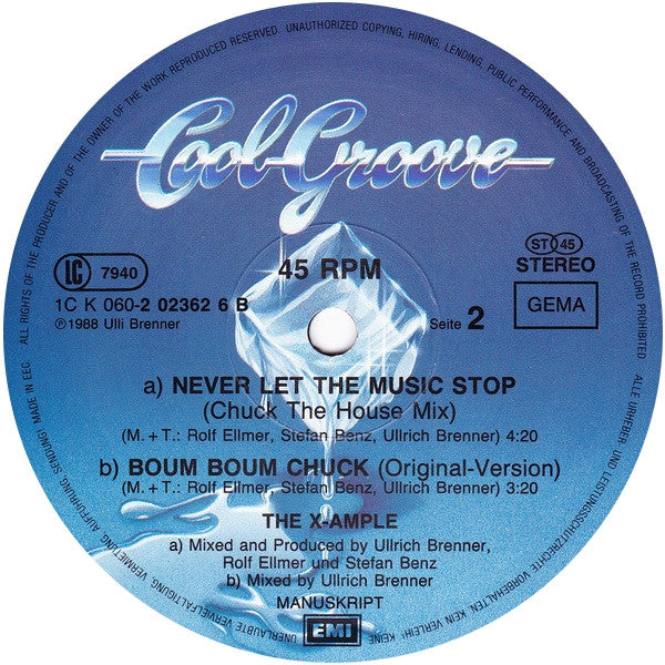 The X-Ample : Never Let The Music Stop (12", Maxi)