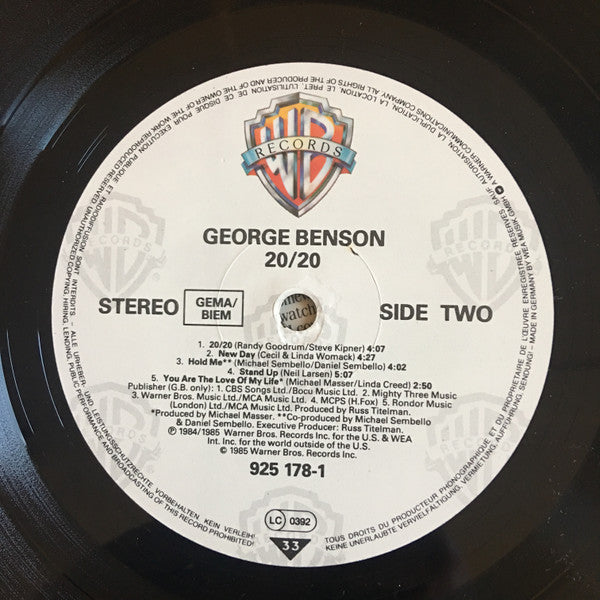 George Benson : 20/20 (LP, Album, RSA)