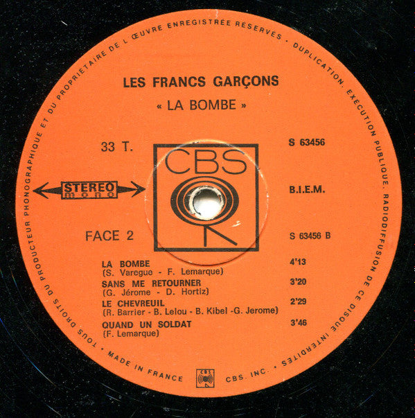 Les Francs Garçons : La Bombe (LP, Album, Gat)