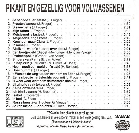 Bolle Jan En Various : Pikant En Gezellig (CD)