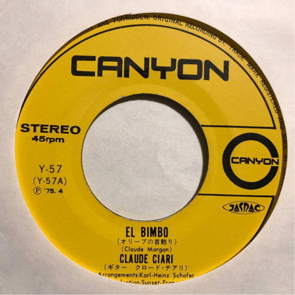Claude Ciari : El Bimbo / El Dia Que Me Quieras (7", Single)