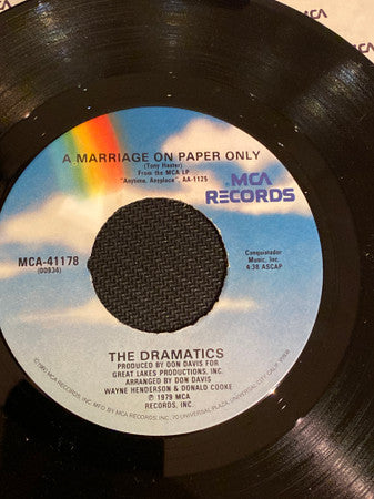 The Dramatics : Welcome Back Home / A Marriage On Paper Only (7", Single)