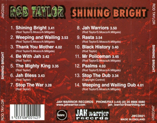 Jah Warrior Presents Rod Taylor : Shining Bright (CD, Album)