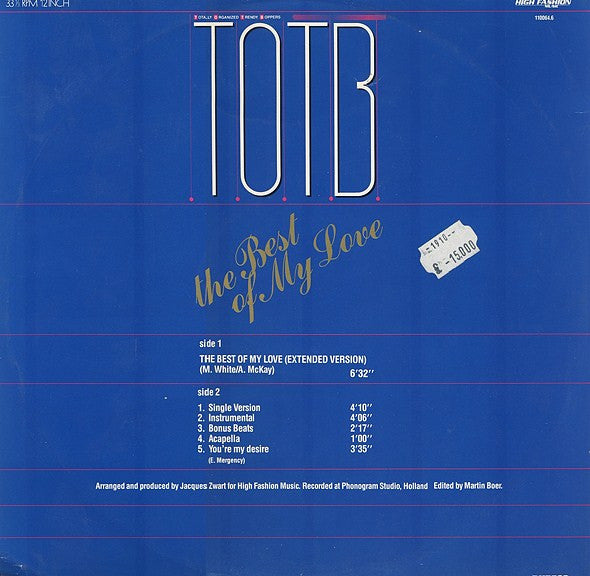 T.O.T.B. : The Best Of My Love (12")