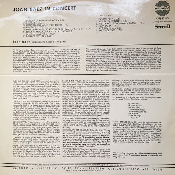 Joan Baez : In Concert (LP, Album)