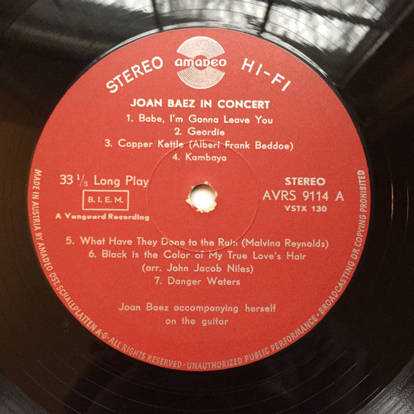 Joan Baez : In Concert (LP, Album)