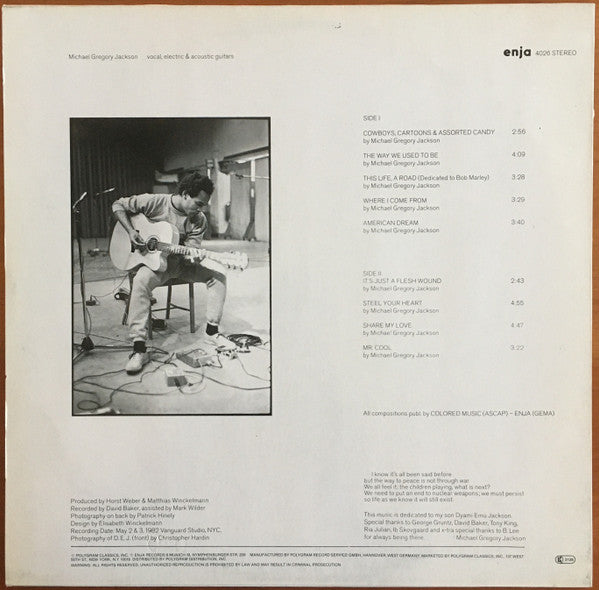 Michael Gregory Jackson : Cowboys, Cartoons & Assorted Candy... (LP, Album)