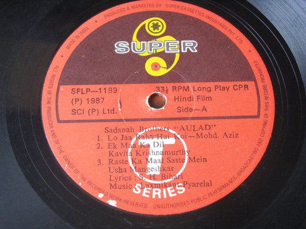 Laxmikant-Pyarelal, S. H. Bihari : Aulad (LP)