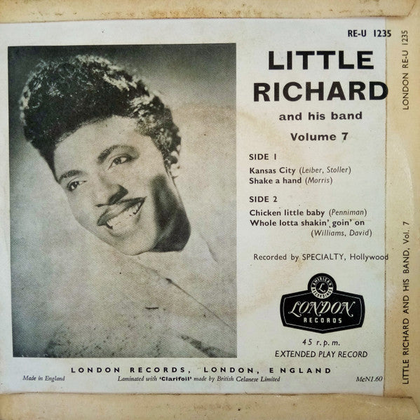 Little Richard And His Band : Little Richard And His Band, Vol. 7 (7", EP)