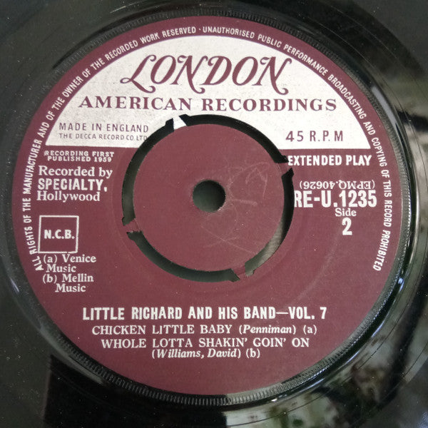 Little Richard And His Band : Little Richard And His Band, Vol. 7 (7", EP)