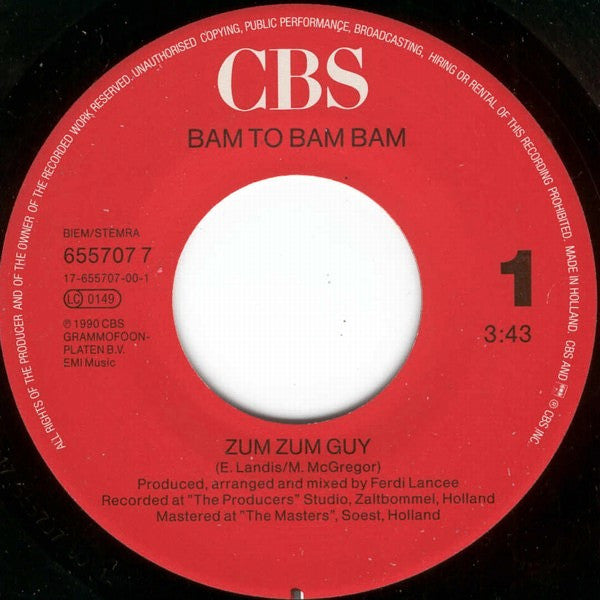 Bam To Bam Bam : Zum Zum Guy (7", Single)