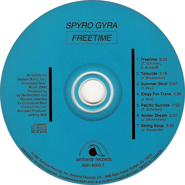 Spyro Gyra : Freetime (CD, Album, RE)