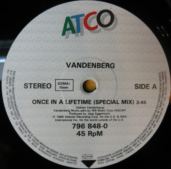 Vandenberg : Once In A Lifetime (12")