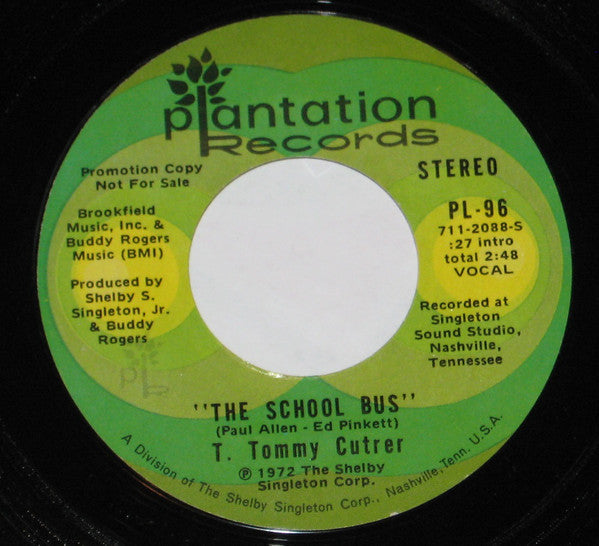 T. Tommy Cutrer : The School Bus (7", Mono, Promo)
