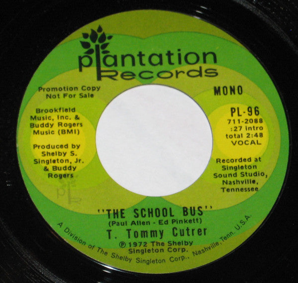 T. Tommy Cutrer : The School Bus (7", Mono, Promo)