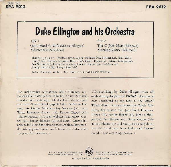 Duke Ellington And His Orchestra : Duke Ellington And His Orchestra (7", EP, RE)