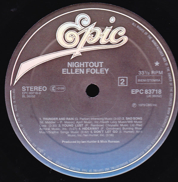 Ellen Foley : Nightout (LP, Album)