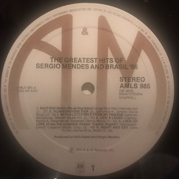 Sérgio Mendes & Brasil '66 : Greatest Hits (LP, Comp, Gat)