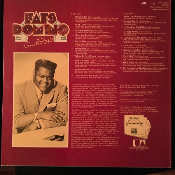Fats Domino : 20 Greatest Hits (LP, Comp, Mono)