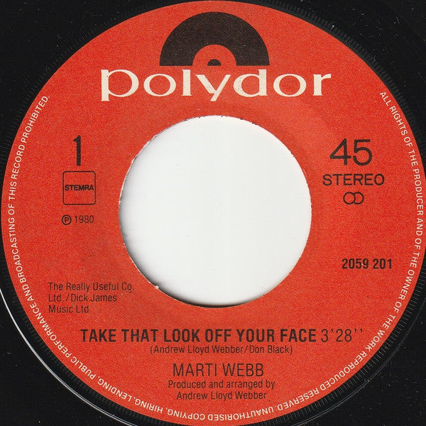 Marti Webb : Take That Look Off Your Face (7", Single)