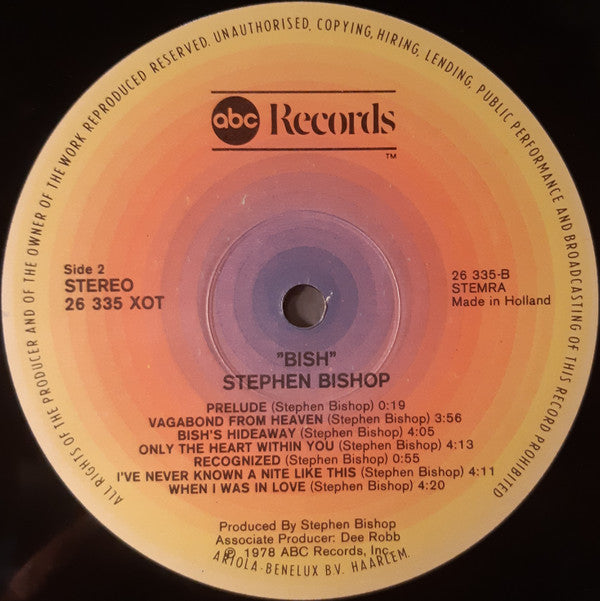 Stephen Bishop : Bish (LP, Album, Gat)