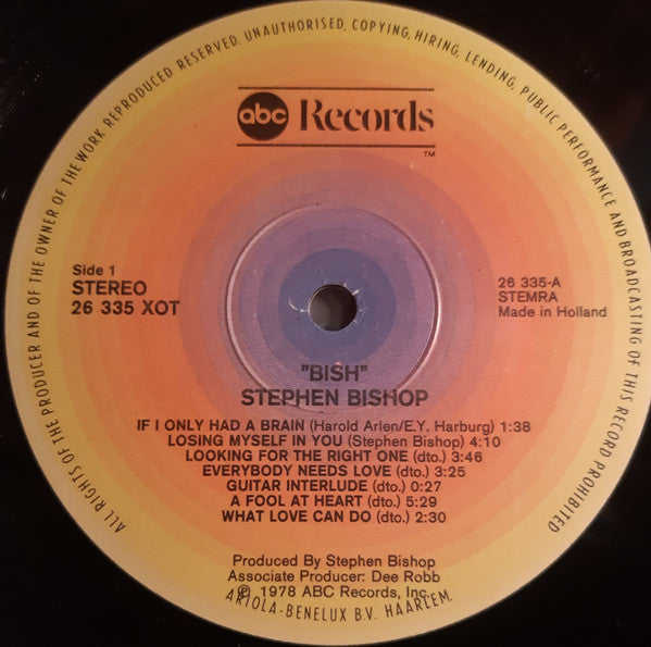 Stephen Bishop : Bish (LP, Album, Gat)