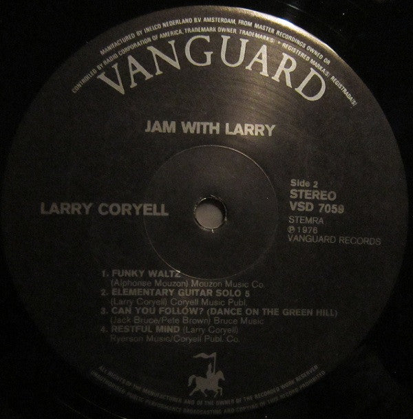 Larry Coryell : Jam With Larry (LP, Comp)