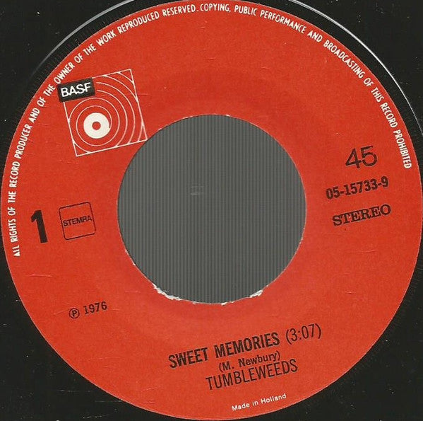 The Tumbleweeds : Sweet Memories  (7", Single)