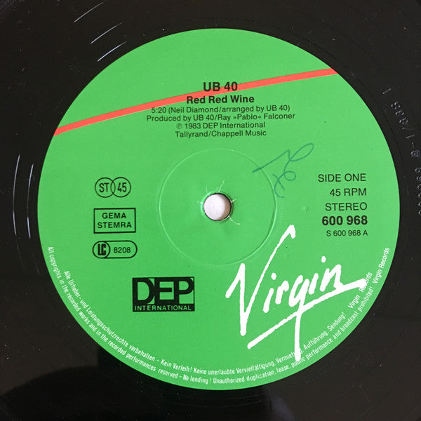 UB40 : Red Red Wine (12", Single)