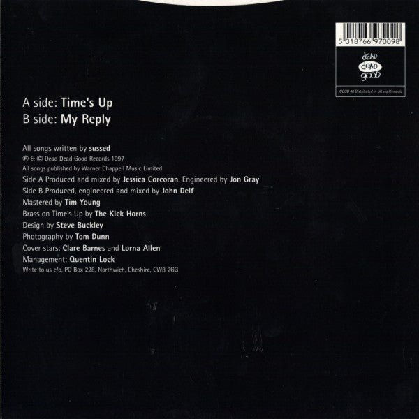 Sussed : Time's Up (7", Single, Ltd, Red)