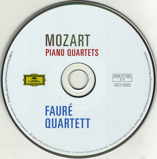 Wolfgang Amadeus Mozart, Fauré Quartett : Piano Quartets (CD, Album)