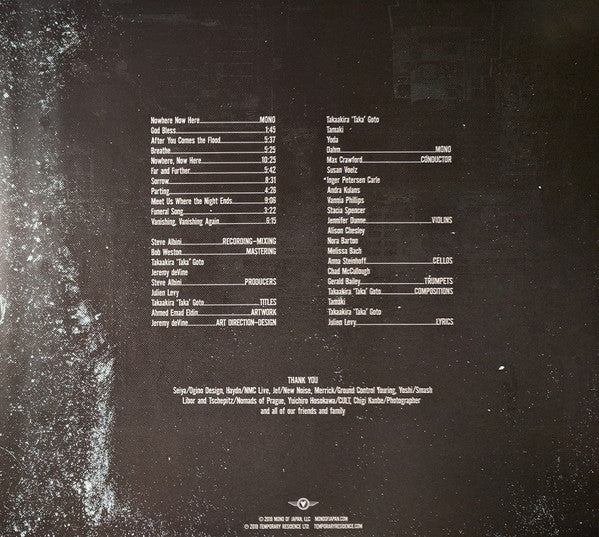 Mono (7) : Nowhere Now Here (LP, Pur + LP, Red + Album, Ltd)