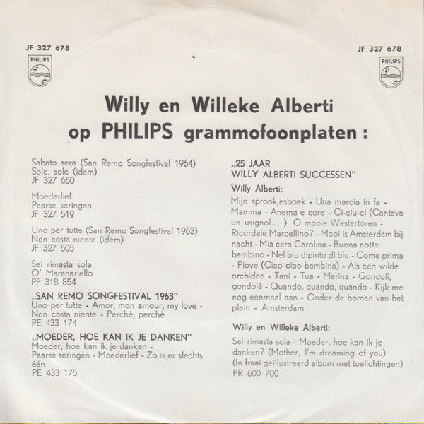 Willy & Willeke Alberti : Moeder, Hoe Kan Ik Je Danken? (7", Mono, Red)