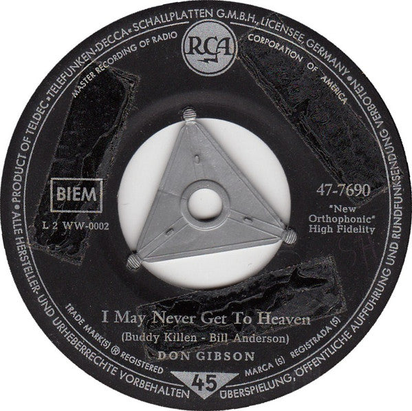 Don Gibson : Just One Time / I May Never Get To Heaven (7", Single)