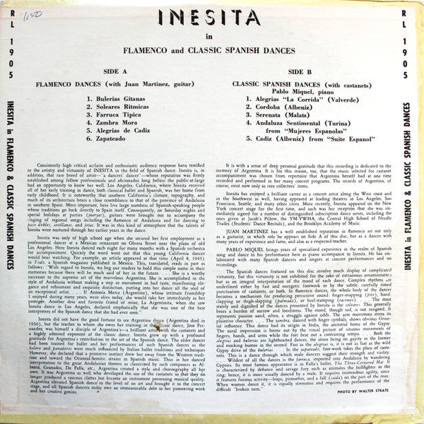 Juan Martinez (14), Pablo Miquel : Inesita In Flamenco And Classic Spanish Dances (LP)