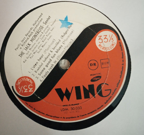 Jack Montrose Sextet : Jack Montrose Sextet (LP, Album, Mono)