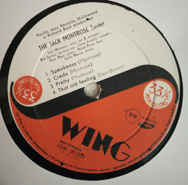 Jack Montrose Sextet : Jack Montrose Sextet (LP, Album, Mono)